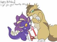 birthday flora frilled_petal_dragon graedinoone graedius_(artist) linoone nymlus pokemon present straight // 1280x960 // 108KB