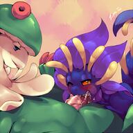 breloom epic flora frilled_petal_dragon nymlus oral pokemon size_difference straight zanthu // 810x810 // 621KB