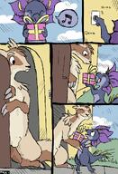 comic delivery flora frilled_petal_dragon gift graedinoone linoone nymlus paintdog pokemon // 850x1250 // 573KB